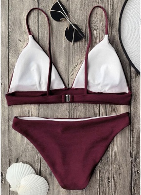 Solid Brazilian Push Up Padded Bikini Set_3