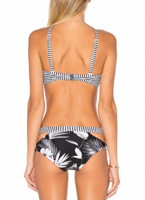 Hot Women Brazilian Bikini Set UK Bathing Suit UK Stripe Printed Swimsuits UK Cut Out Bodycon Padded Beach Wear Bathing Suit UK_3