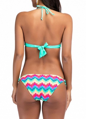 Womens Bikini Set Colorful Print Underwire Top Bottom Bathing Suit Swimsuit_3