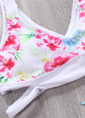 Women Floral Swimsuits UK Bikini Set UK Hollow Out Low Waist Bathing Suit UK Tank Top Bathing Suit UK Beach Wear White_6