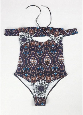 Womens One-Piece Swimsuit Totems Print Solid Color Monokini Swimsuit Bathing Suit_5
