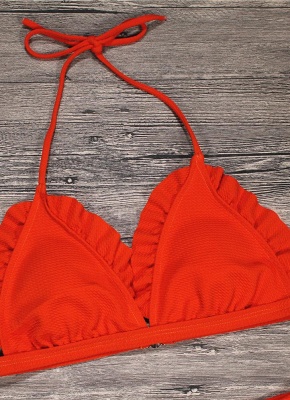 Womens Bikini Set Push Up Bathing Suit Swimsuit Ruffle Low Waisted Padded Tank top Swimsuit Beach Wear_8