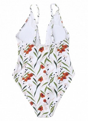 Women Floral One Piece Halter Bathing Suit UK Sleeveless Sexy Backless Beachwear Swimsuits UK_3