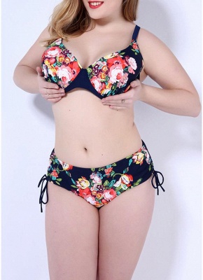 2xl Femmes Plus Size Floral Bikini Set Maillot de bain Underwire Bandage Maillots de bain maillot de bain_2