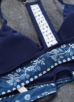Modern Women Bikini Set Floral Print Cross Over Bandage Wireless Bathing Suit Swimsuits Two Piece Beach Wear_5
