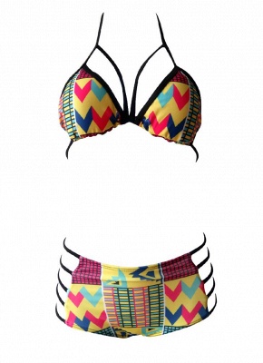 Womens Bikini Set Printed Bathing Suit Swimsuit Padded Tank top Swimsuit Swimwear_3