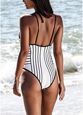 Womens One Piece Swimsuit High Cut Sexy Open Back Bathing Suit Playsuit Jumpsuit Rompers_4