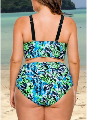 Modern Women Plus Size Floral High Waist Bikini Set Cut Out Underwire Swimsuit_4