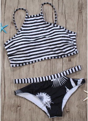 Hot Women Brazilian Bikini Set UK Bathing Suit UK Stripe Printed Swimsuits UK Cut Out Bodycon Padded Beach Wear Bathing Suit UK_4