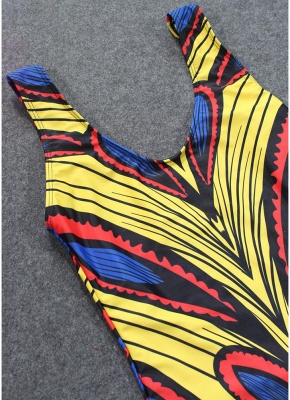 Modern Women One-Piece Swimsuit Swimwear African Totems Print Monokini Push Up Padded Bikini Bathing Suit Beachwear_7