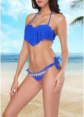 Women Swimsuits UK Bikini Set UK Halter Tassel Underwire Bathing Suit UK Beach Wear Tank Top_4