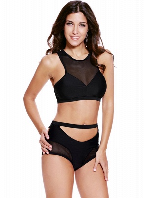 Black Mesh Spicy Empire Racer Bikini UK_1