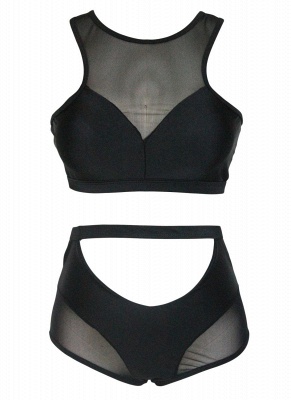 Black Mesh Spicy Empire Racer Bikini UK_5