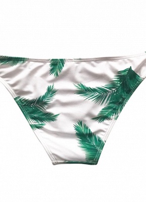Women Leaves Print Bikini UK Bottoms Elastic Waist High Leg Beach Shorts Swimsuits UK_5