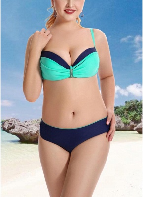 Women Big Tank Top Bikini Set UK Triangular Spaghetti Strap Bathing Suit UK_2