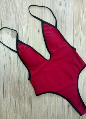 Women One-piece Bathing Suit UK Solid High Cut Thong Monokini Swimsuits UK Bathing Suit UK_3