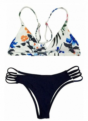 Hot Women Bikini Set UK Floral Wireless Strappy Bathing Suit UK_3