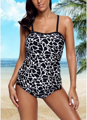 Hot Women Tank Top Bathing Suit UK Tankini Set Animal Print Padded Top Bottom Swimsuits UK Bathing Suit UK_1