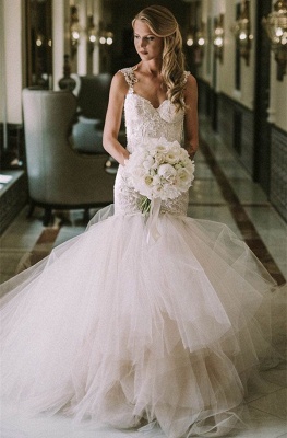 Gorgeous Lace Mermaid Wedding Dresses | New Tulle Wedding Dresses_1