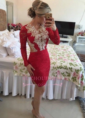 Sexy Sheath Pearls Hoco Dresses  | Lace Short Homecoming Dresses BMT0_2