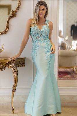 Elegant Straps Sleeveless Sequins Appliques Prom Dress Lace Beading Mermaid Evening Dresses On Sale_1