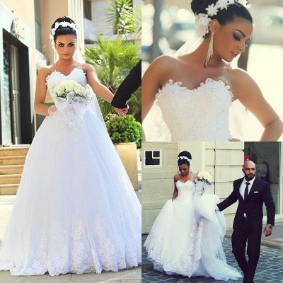 Newest A-line Sweetheart Lace  Bride Dresses  Sleeveless Sexy Wedding Dress Online BA7292_4
