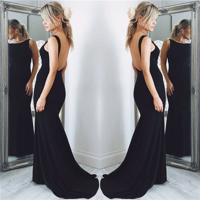 Sexy Backless Black Evening Dress  | Sheath Sleeveless Summer Formal Party Dress_3