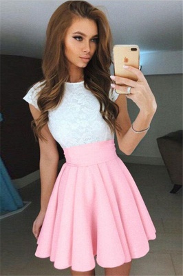 Cap Sleeves Lace Lovely Online Mini Homecoming Dresses_1