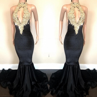 Halter Backless Sparkling Sequins Prom Dresses | Mermaid Beads Appliques Sexy Evening Gowns FB0333-MQ0_3