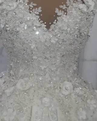 Vintage Off-the-Shoulder Floral Beading Wedding Dresses Ball Gown Bridal Gowns Online_3