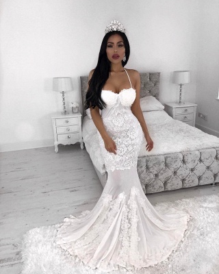 Straps Sexy Mermaid Wedding Dresses  | Lace Appliques  Wedding Dress_3