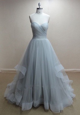Sweetheart Organza Ball Gown Evening Dresses Sweep Train Ruffles  New Popular Prom Gowns_1