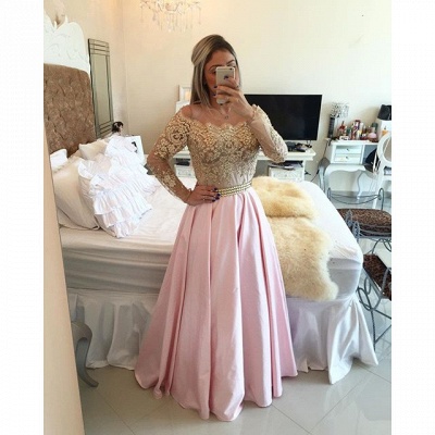Sparkly Beading Lace Prom Dress Long Sleeve Lace Formal Occasion Dress BA1867_3