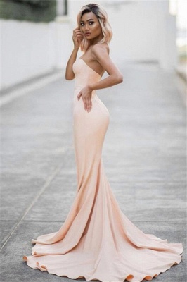 Pale Pink Sweetheart Mermiad Evening Dresses Strapless   Prom Dress CE0035_1