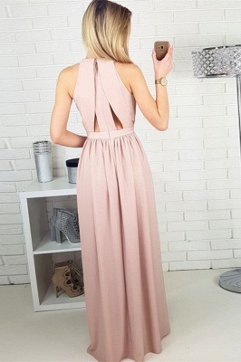 Simple A-line Sleeveless Evening Dresses  | Side Slit Ruffles Party Dresses_3