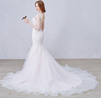 Latest White Mermaid Lace Wedding Dress Elegant Court Train Plus Size Bridal Gowns_2