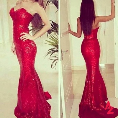 Sweetheart Sexy Sequined Red Evening Dress  Party Dresses Long Prom Dress 36213D_2