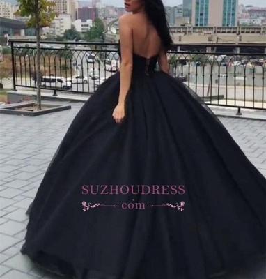 Black Sweetheart Ball-Gown Evening Dresses  | Sleeveless Prom Dresses CD0117_5