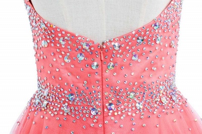Latest Pink Beadings Mini Homecoming Dress Popular Custom Made Zipper Short Cocktail Dresses_5
