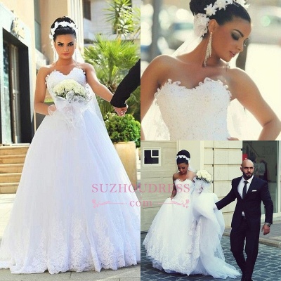 Newest A-line Sweetheart Lace  Bride Dresses  Sleeveless Sexy Wedding Dress Online BA7292_1