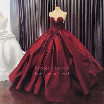 Appliques  Sweetheart Ball-Gown Sleeveless Elegant Prom Dress BA5292_1