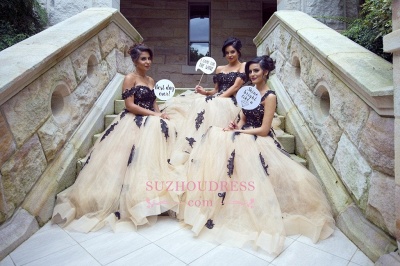 New Arrival Tulle A-Line Off-The-Shoulder Lace-Applique Floor-Length  Elegant Bridesmaid Dresses_4