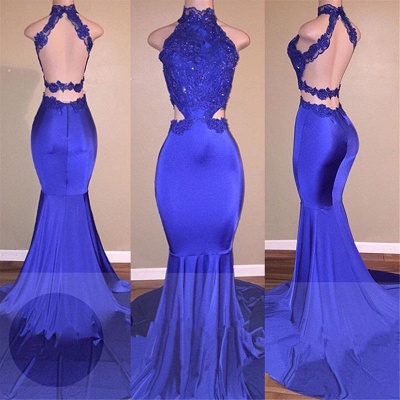 High Neck Open Back Prom Dresses  | Sexy Lace Mermaid Evening Dress  BA7974_3