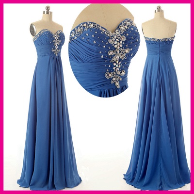 Floor Length Sweetheart Elegant  Evening Dresses Crystal Graceful Charming Prom Gowns_2
