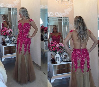 Latest Sweetheart Tulle Beading Evening Dress Sexy Mermaid Floor Length Formal Occasion Gowns_2