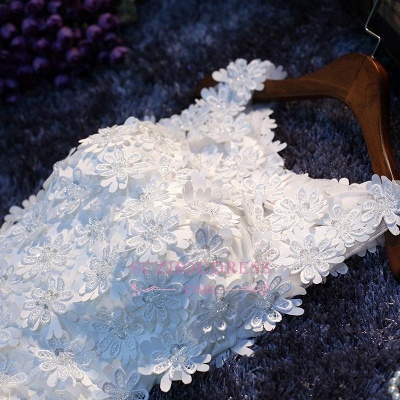 Elegant Sleeveless Ruffles Flowers A-Line Homecoming Dress with Beadings_5