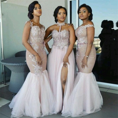 Elegant Pink Tulle Bridesmaid Dresses | Appliques  Wedding Party Dress_3