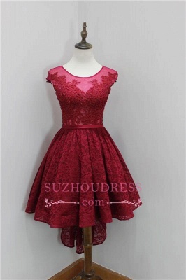 Sleeveless Elegant Appliques Short Lace Hi-Lo Beadings Homecoming Dress BA6155_2