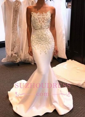 Shiny Long Mermaid Evening Gown  Beading White Prom Dresses BA5245_2