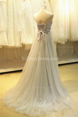 Formal Sweetheart Tulle Long Grey Prom Dresses Plus Size  Lace-up High Quality Evening Gowns BA3828_2